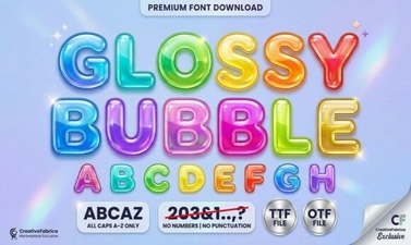 Designing with Glossy Bubble Fonts for Creative Projects